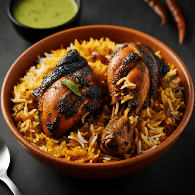 Smoky Chicken Biryani with Charcoal