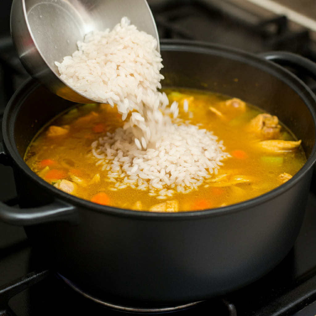 brazilian chicken and rice soup recipe add rice