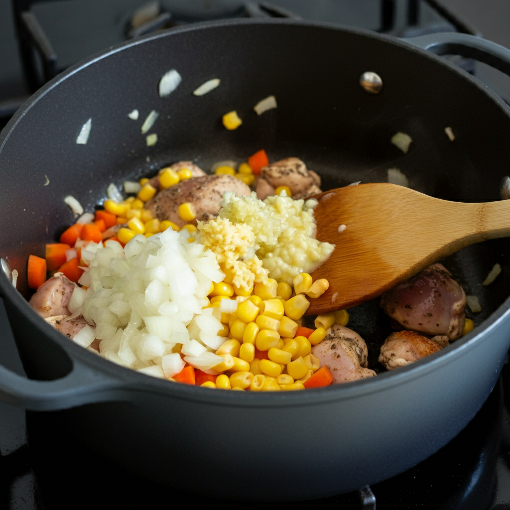 brazilian chicken and rice soup recipe add vegs