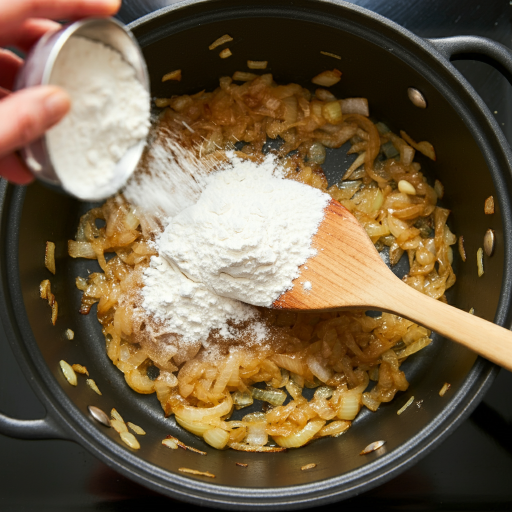 french onion soup add flour