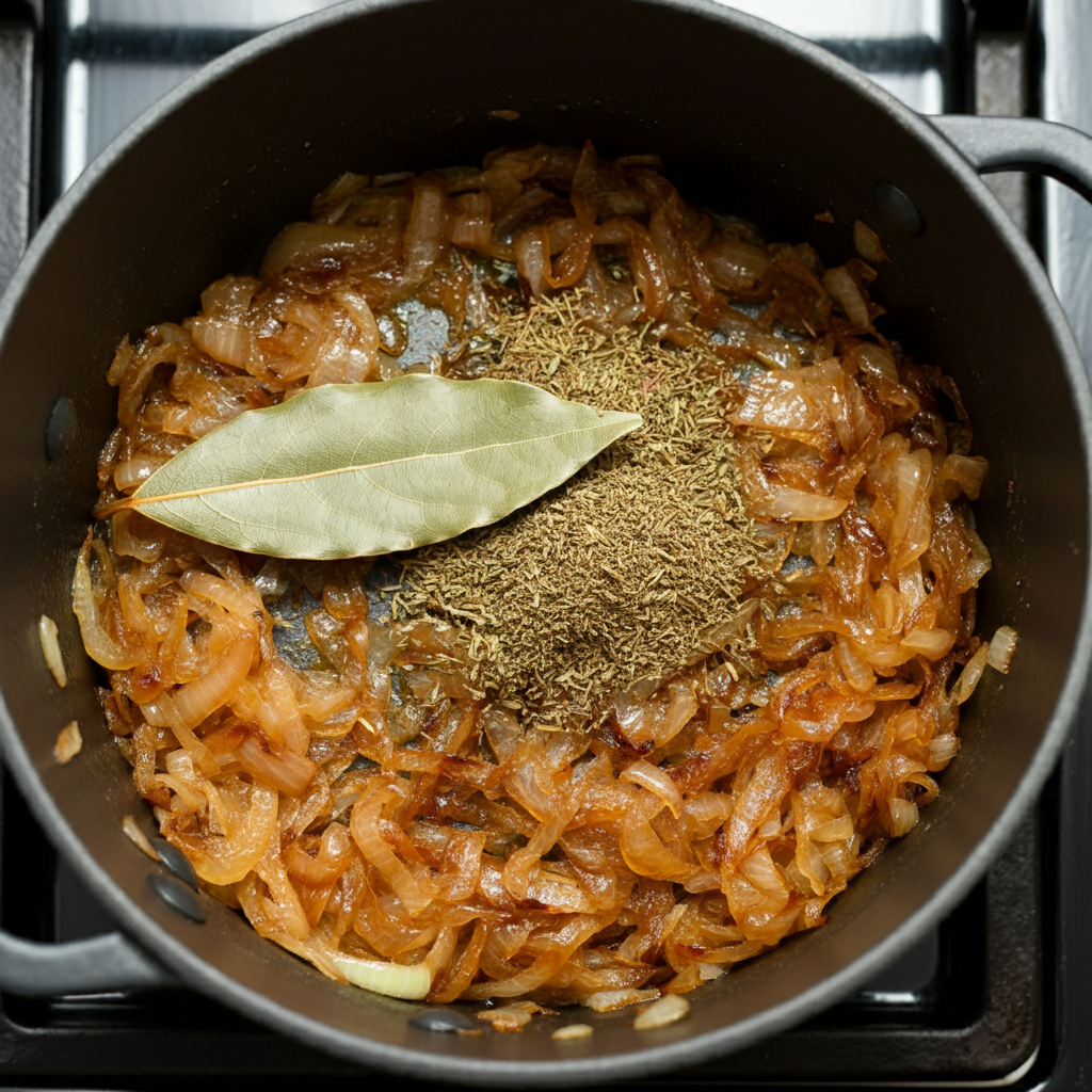 french onion soup add herbs