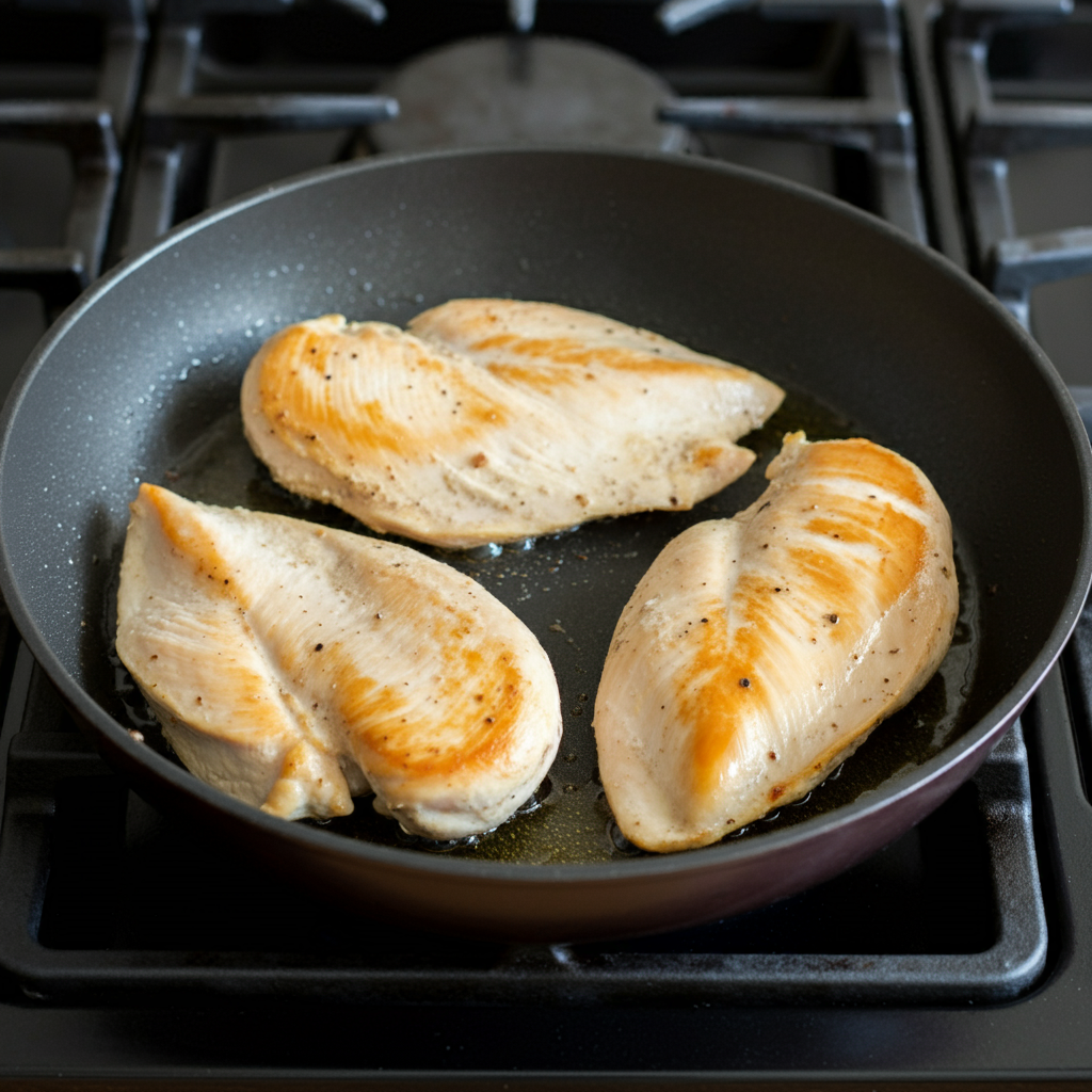 swiss chicken casserole fry_pan