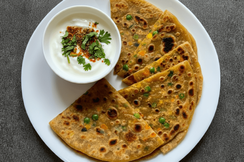 Vegetable Paratha mix with Yogurt