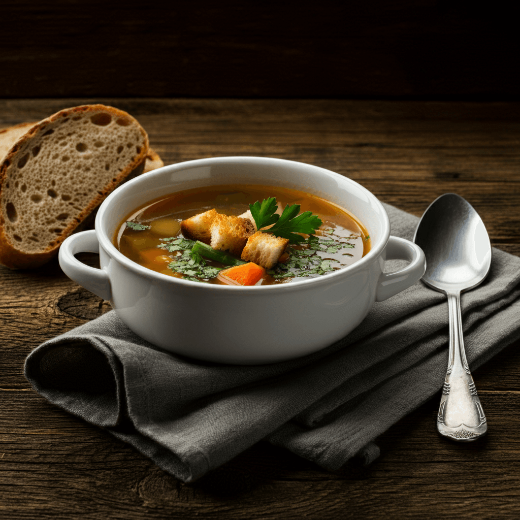 A vibrant 10-vegetable soup recipe filled with a variety of colorful vegetables, simmered to perfection for a nutritious meal